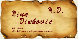 Mina Dimković vizit kartica